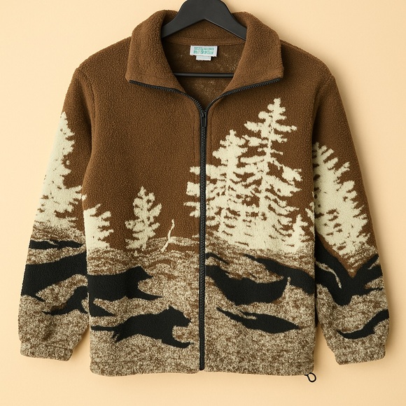 Retro 90s National Wildlife Fleece Jacket M - Picture 1 of 9